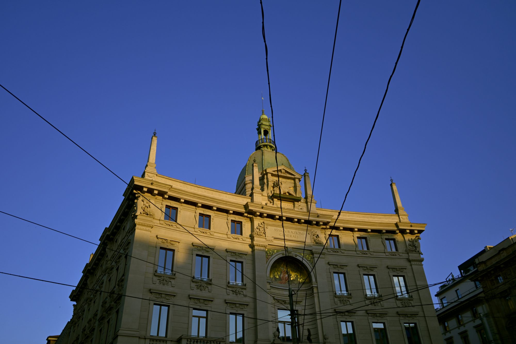 An ornate building rising into the sky.